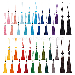 PandaHall Elite 36Pcs 18 Styles Polyester Tassels Mobile Decorations, Mixed Color, 16.5cm, 2pcs/color(FIND-PH0021-60)