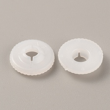 Plastic Doll Eye Nose Round Gaskets, Animal Doll Safety Eye Nose Washers for DIY Craft Doll Making, Floral White, 14x3mm, Hole: 4.5mm
