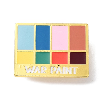 Golden Alloy Brooches, Enamel Pins, for Backpack Cloth, Eyeshadow Palette, 26.5x35.5x1.5mm