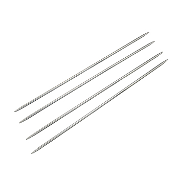 Stainless Steel Double Pointed Knitting Needles(DPNS), Stainless Steel Color, 240x3.0mm, about 4pcs/bag
