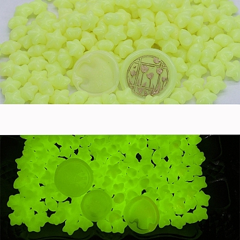Luminous Sealing Wax Particles, for Retro Seal Stamp, Star, Champagne Yellow, Packing: 125x90mm
