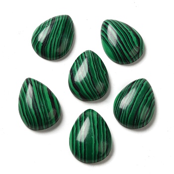 Synthetic Malachite Cabochons, Teardrop, 20x15x6mm