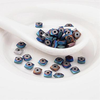 Frosted Square Electroplate Non-Magnetic Synthetic Hematite Beads(X-G-P046-08)-3