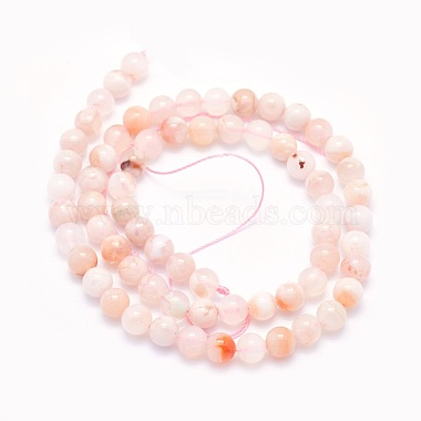 Natural Cherry Blossom Agate Beads Strands(G-O166-02-6mm)-2