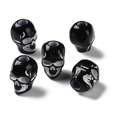 Black Skull Acrylic European Beads