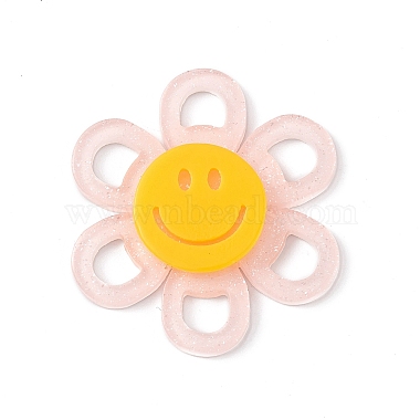 Pink Flower Acrylic Cabochons