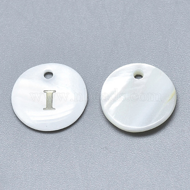 Flat Round White Shell Charms
