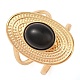 Oval Natural Dyed & Heated Black Agate Finger Rings(RJEW-Z057-14G-010)-1