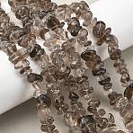 Natural Smoky Quartz Beads Strands, Chip, 6~14x3~8x3~8mm, Hole: 1mm, 29.92''(76cm)(G-P622-A01-01)