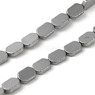 Electroplated Synthetic Non-Magnetic Hematite Beads Strands, Oval, Platinum Plated, 4.5~5x3~3.5x1mm, Hole: 0.5mm, about 85pcs/strand, 16.34''(41.5cm)(G-E610-A01-P)