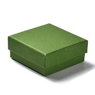 Cardboard Jewelry Set Boxes, with Sponge Inside, Square, Lime Green, 7.2x7.25x3.2cm(CBOX-C016-03B-01)