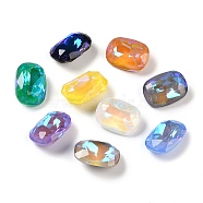 Glass Rhinestone Cabochons, Point Back, Faceted, Rectangle, Mixed Color, 14x10x5.5mm(GLAA-K069-21C)