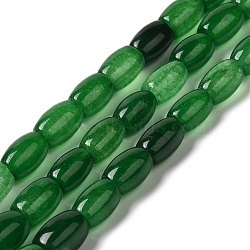 Natural Dyed Jade Beads Strands, Oval, Dark Green, 11.5~12x7.5~8mm, Hole: 0.8mm, about 29~32pcs/strand, 12.99''~15.16''(33~38.5cm)(G-M402-A01-09)