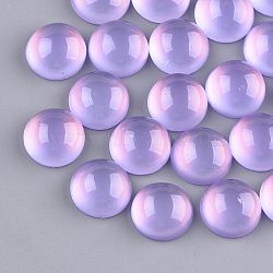 Translucent Resin Cabochons, Half Round/Dome, Lilac, 10x4.5mm(X-RESI-S361-10mm-02)