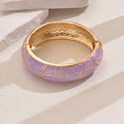 Zinc Alloy Hinged Bangles for Women, with Enamel, Lilac, Inner Diameter: 2-3/8 inch(6cm)(HM0070-1)