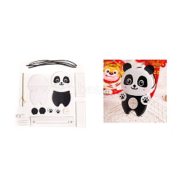 DIY Handmade Woven PVC Pruse Making Kits, Panda, Black, 22x14.5x6cm(WG81989-01)