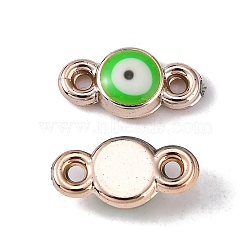 CCB Enamel Links, Evil Eye, Lime Green, 14x7x3.5mm, Hole: 1.8mm(KY-WH0024-42E)