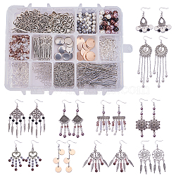 SUNNYCLUE DIY Earring Makings, with Glass Beads, Alloy Findings and Iron Earring Hooks, Mixed Color, Packaging Box: 14x10.8x3cm(DIY-SC0002-34)