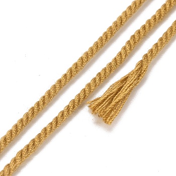 Cotton Cord, Braided Rope, with Paper Reel, for Wall Hanging, Crafts, Gift Wrapping, Goldenrod, 1.5mm, about 21.87 Yards(20m)/Roll