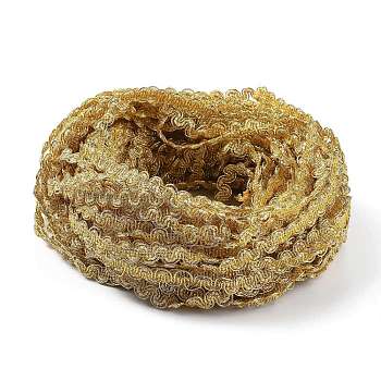 Filigree Corrugated Lace Ribbon, Wave Shape, for Clothing Accessories, Home Decoration, Gold, 3/8 inch(9~10mm)