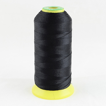 Polyester Sewing Thread, Black, 0.6mm, about 420m/roll