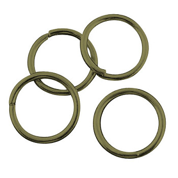 Iron Jump Rings, Open Jump Rings, Cadmium Free & Nickel Free & Lead Free, Antique Bronze, 12x1.2mm, Inner Diameter: 9.6mm