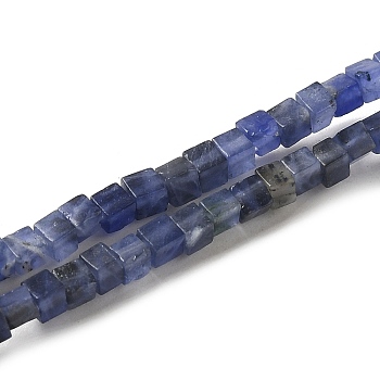 Natural Sodalite Beads Strands, Cube, 2~2.5x2.5~3.5x2.5~3mm, Hole: 0.4mm, about 157~165pcs/strand, 14.96~15.75''(38~40cm)