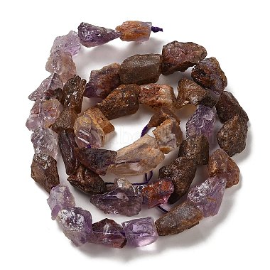 Raw Rough Natural Purple Lodolite Quartz/Purple Phantom Quartz Beads Strands(G-I283-G06-01)-3