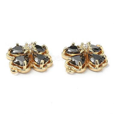 Brass Pave Clear Cubic Zirconia Connector Charms(KK-B072-09G)-3