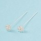 Brass Micro Pave Clear Cubic Zirconia Flower Head Pins(KK-G413-01S)-2