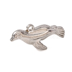304 Stainless Steel Pendants, Sea Lion Charms, Long-Lasting Plated, Stainless Steel Color, 30.5x14x8mm, Hole: 1.8mm(SA-CBA9EE2-18P)