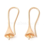 Brass Earring Hooks, Ear Wire with Pinch Bails, Cadmium Free & Nickel Free & Lead Free, Light Gold, 26x7x7mm, 20 Gauge, Pin: 0.8mm(KK-Q770-10G)