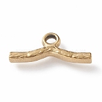 Ion Plating(IP) 304 Stainless Steel Toggle Clasps Parts, Textured, Bar, Golden, 18x6x2mm, Hole: 2mm(STAS-K209-02G)