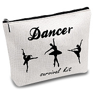 Nurse Theme Polycotton Custom Canvas Stroage Bags,  Metal Zipper Pouches, Rectangle, Dance, 18x25cm(ABAG-WH0029-126)