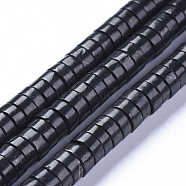 Natural Shungite Beads Strands, Disc/Flat Round, 10x4mm, Hole: 0.9mm, about 98pcs/strand, 15.55 inch(39.5cm)(G-L505-17C)