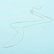 Iron Cable Chain Necklace Making, with Chain Extender & Lobster Claw Clasp, Silver, 20-1/2 inch(52cm), 0.15cm(MAK-I019-01C-S)