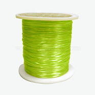 Flat Elastic Crystal String, Elastic Beading Thread, for Stretch Bracelet Making, Dyed, Light Green, 0.8mm, about 9.84~10.93 yards(9~10m)/roll(EW015)