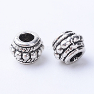 Tibetan Style Alloy Beads, Rondelle, Cadmium Free & Lead Free, Antique Silver, 8x6.5mm, Hole: 3~3.5mm, about 950pcs/1000g(TIBE-Q063-145AS-RS)