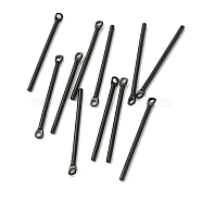 304 Stainless Steel Pendants, Bar Charm, Black, 25x2x1.2mm, Hole: 1mm(STAS-Q323-03B-B)