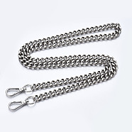 Bag Chains Straps, Iron Curb Link Chains, with Alloy Swivel Clasps, for Bag Replacement Accessories, Platinum, 1160x10mm(FIND-Q089-010P)