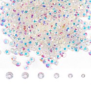 Glass Rhinestone Flat Back  Cabochons, Nail Art Decoration Accessories, Diamond, Crystal AB, 1.5~4x1~1.5mm, SS4~16, about 1440pcs/bag(RGLA-S027-001A-M)