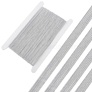 24 Yards Flat Elastic Rubber Cord/Band, Webbing Garment Sewing Accessories, Silver, 10mm(EC-GF0001-34A)