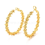 Brass Hoop Earrings, Long-Lasting Plated, Round Ring, Real 18K Gold Plated, 41x5mm, Pin: 0.6mm(EJEW-F273-05G)