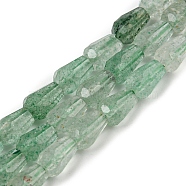 Natural Green Strawberry Quartz  Beads Strands, Faceted, Teardrop, 5.5~8.3x4.1~4.35mm, Hole: 0.5mm, about 30pcs/strand, 7.48 inch(19cm)(G-C080-B04-01A)