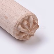 DIY Scrapbook, Wooden Stamps, Column with Flower Pattern, BurlyWood, 50~50.5x19.5~20.5mm(AJEW-WH0098-96A)