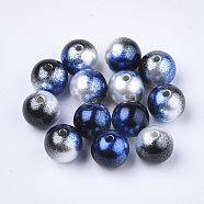 Rainbow ABS Plastic Imitation Pearl Beads, Gradient Mermaid Pearl Beads, Round, Midnight Blue, 4x3.5mm, Hole: 1.2mm, about 740pcs/20g(X-OACR-Q174-4mm-11)