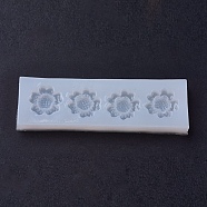 Food Grade Silicone Molds, Resin Casting Molds, For UV Resin, Epoxy Resin Jewelry Making, Flower, White, 34x109x9mm, Inner Size: 22mm(DIY-L005-10)