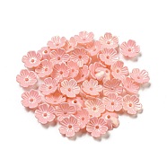 Opaque Acrylic Beads Caps, 5 Petals Flower, Misty Rose, 10.5x11x4mm, Hole: 1.6mm, about 3846 pcs/500g(OACR-Z018-05C)