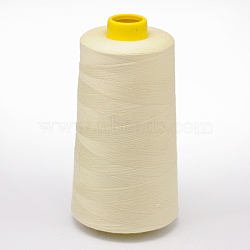 100% Spun Polyester Fibre Sewing Thread, Beige, 0.1mm, about 5000yards/roll(OCOR-O004-A14)