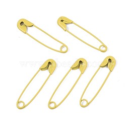 Spray Painted Iron Safety Pins, Cadmium Free & Nickel Free & Lead Free, Yellow, 30~31x7x2.5mm(IFIN-T017-02N-NR)